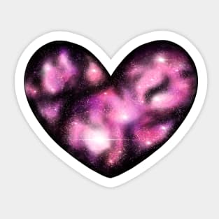 Pink Galaxy Heart Sticker